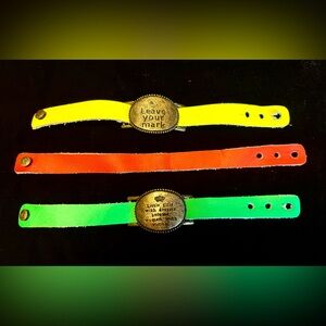 Lenny & Eva Statement and Leather Bracelets Set (C)